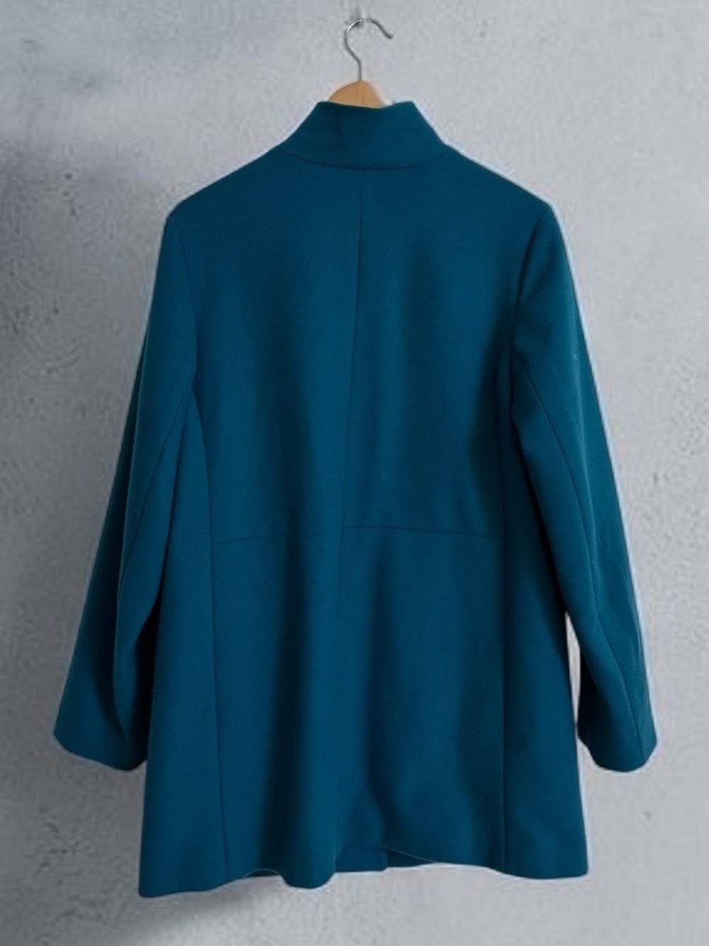 Like New J. Jill Coat Berkshire Fleece Peacoat Jacket Button Lined Teal Medium - Picture 3 of 8